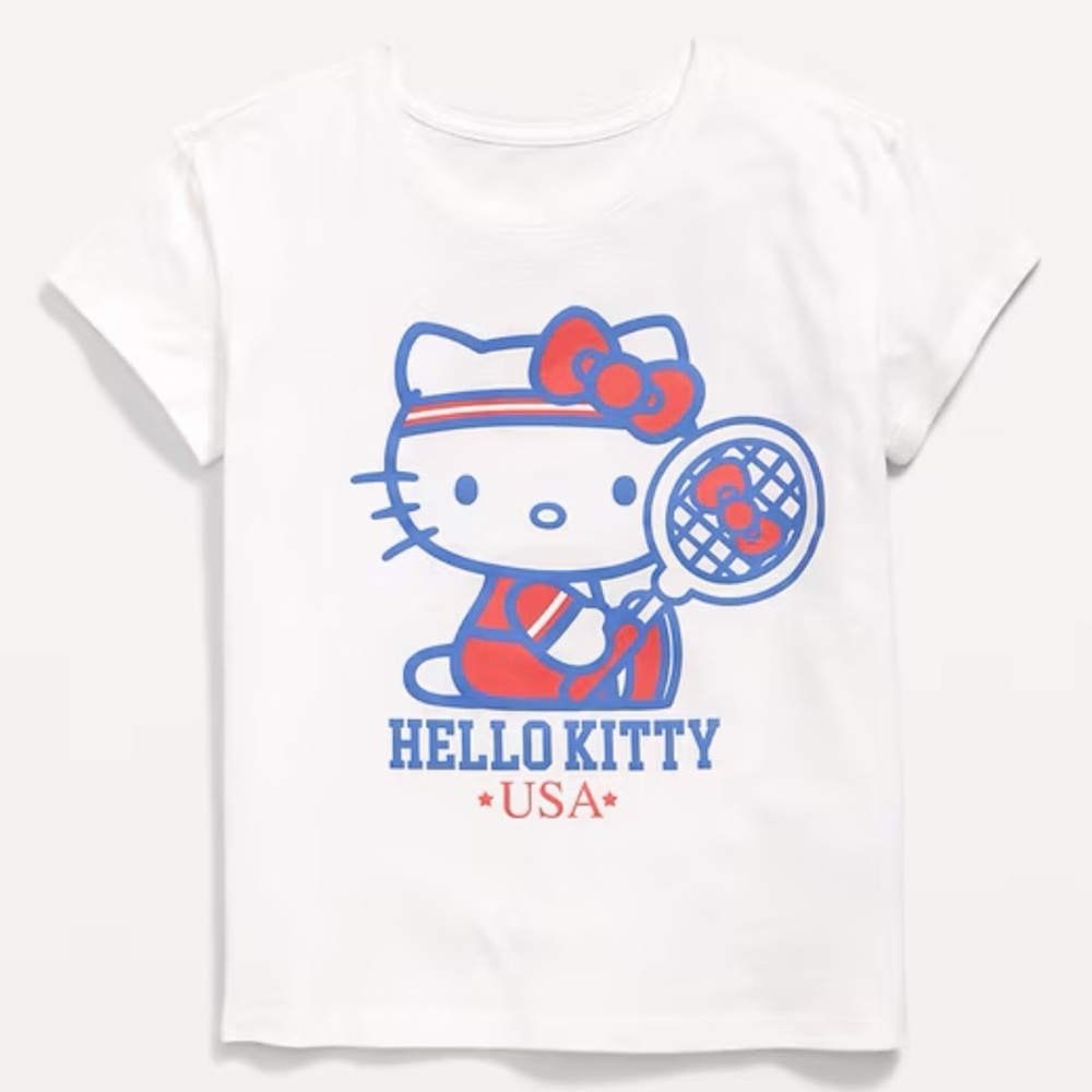 Old Navy Hello Kitty USA Girls Graphic Short Sleeve T-Shirt - Medium